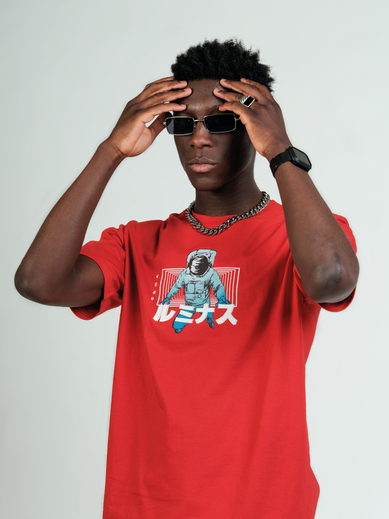 SPACEMAN T-SHIRT - RED - We Are Luminous London